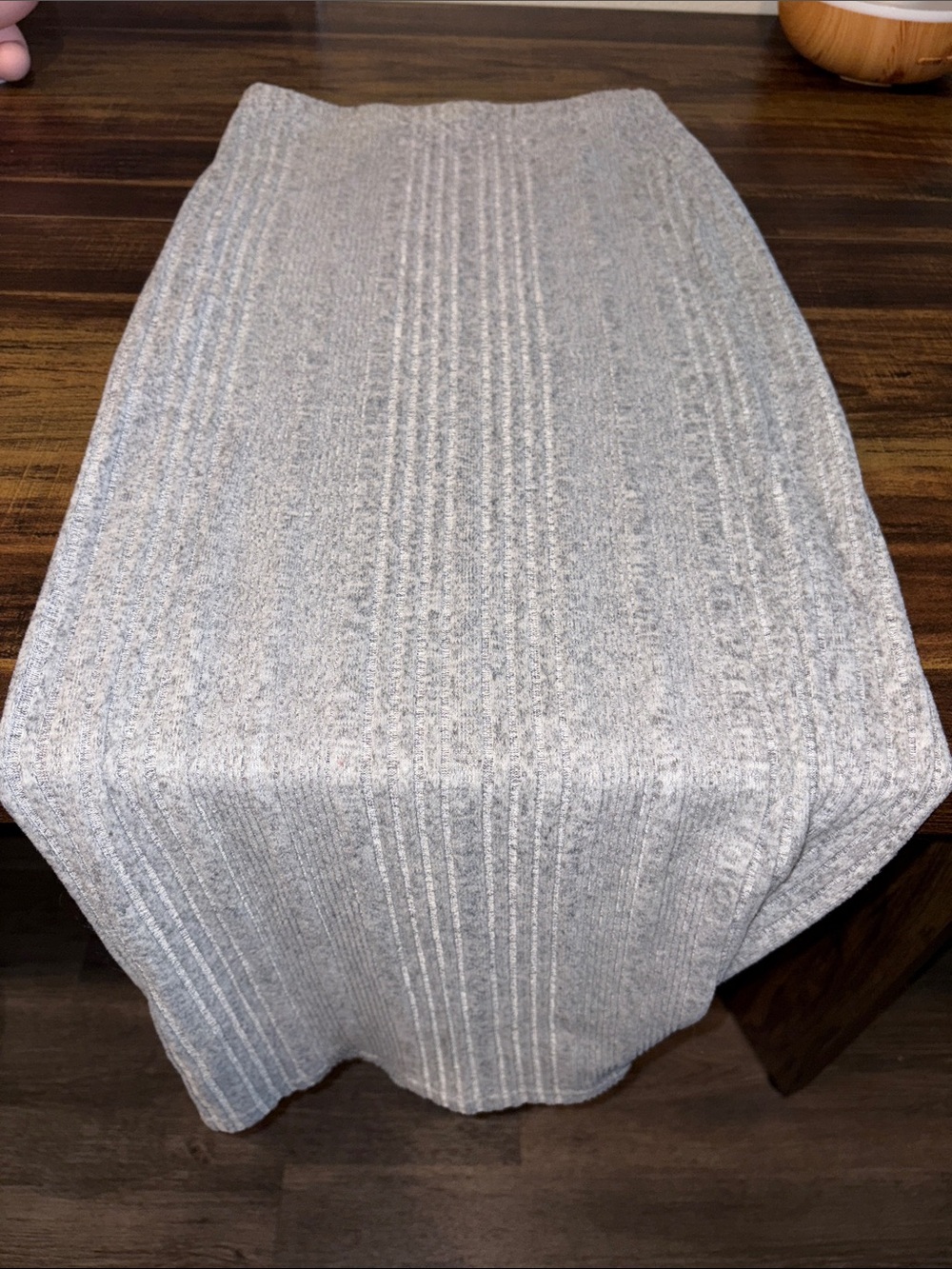 SHEIN Gray Ribbed Knit pencil skirt